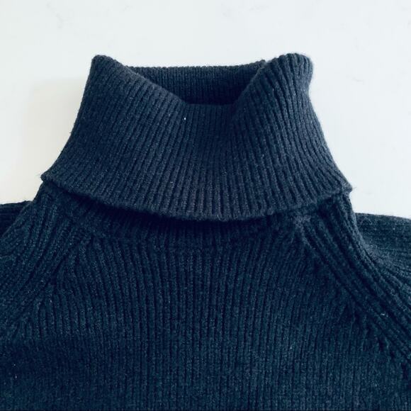Zara black ribbed turtleneck sweater with ties size Small - Picture 6 of 10